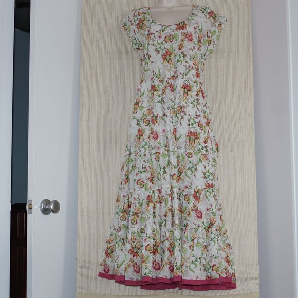 Soft Surroundings francisco Cotton vory floral dress Size:M (10-12) - Picture 2 of 7